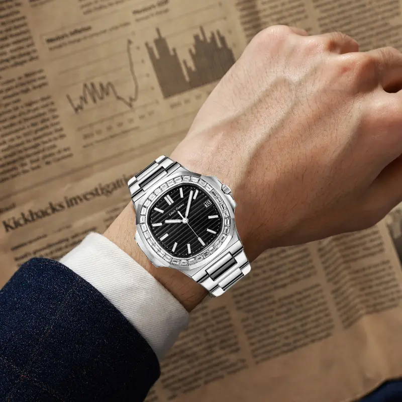 Men's Nautilus Style Quartz Watch with Flywheel Movement - Image 5