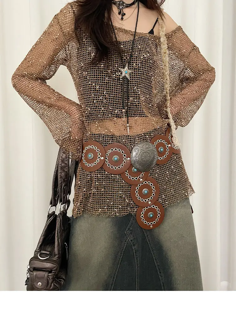 Bohemian Disc Gem Belt Women's Dress Design — feature 5