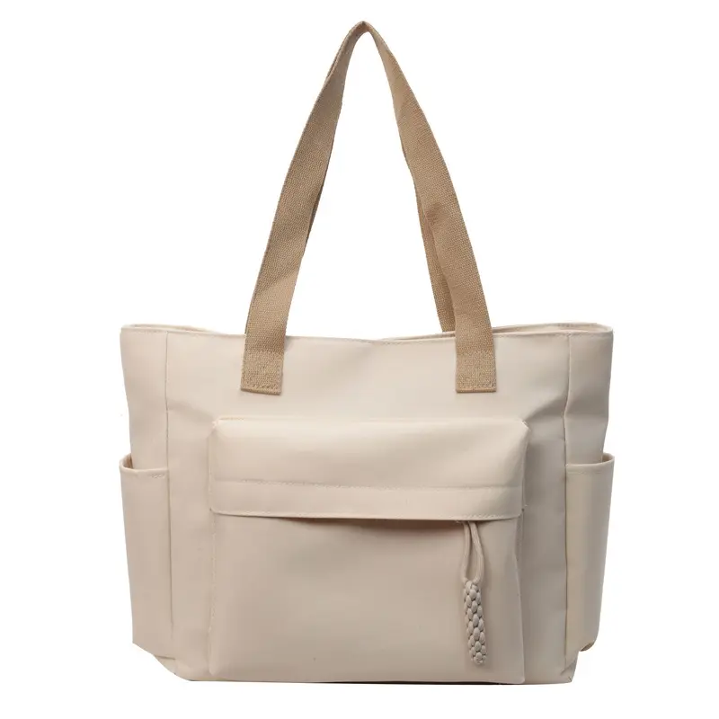 Women Large Capacity Tan Canvas Shoulder Bag 2026 - Image 4
