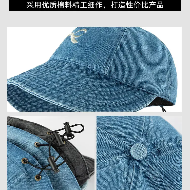 Women Big Head UV Sunscreen Hat Gray - Image 7