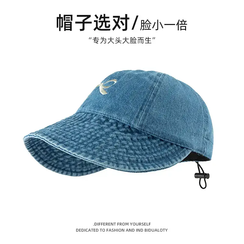 Women Big Head UV Sunscreen Hat Gray - Image 4