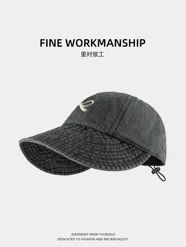 Women Big Head UV Sunscreen Hat Gray — feature 5
