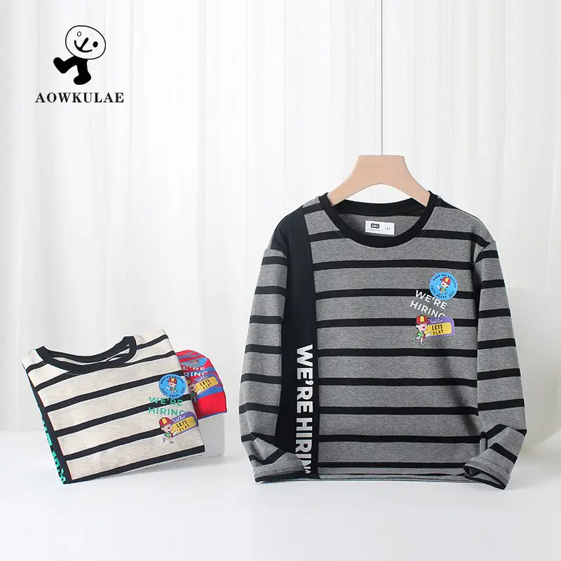 Children's Striped Long Sleeve T-Shirt Medium Large - Image 4