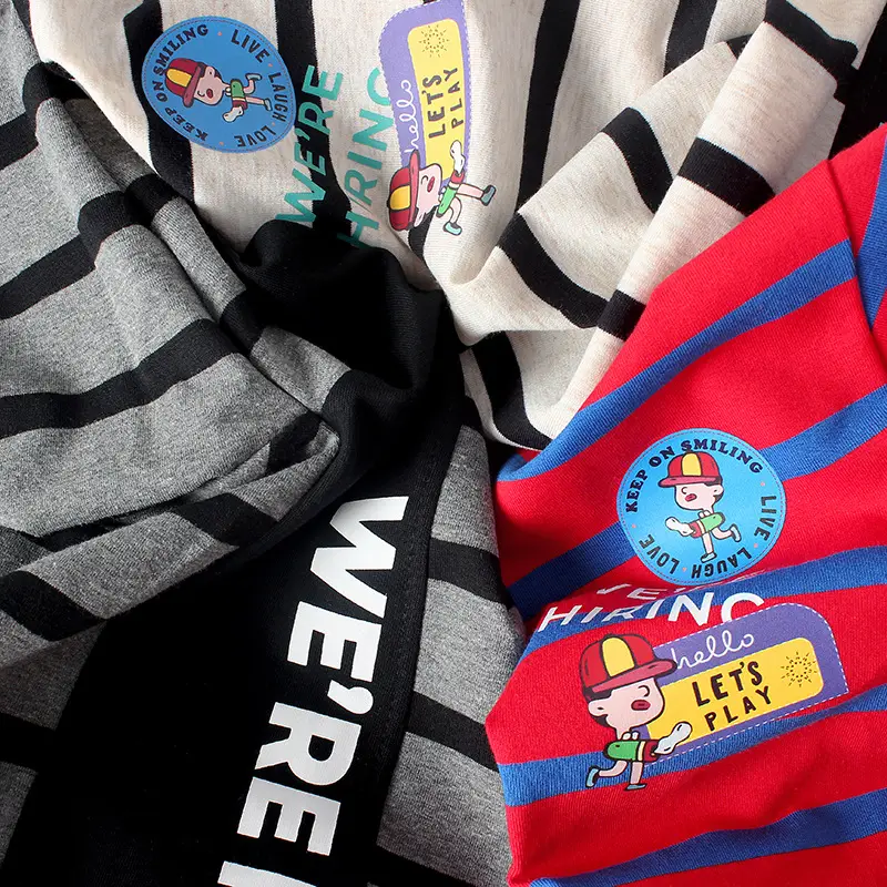 Children's Striped Long Sleeve T-Shirt Medium Large - Image 5