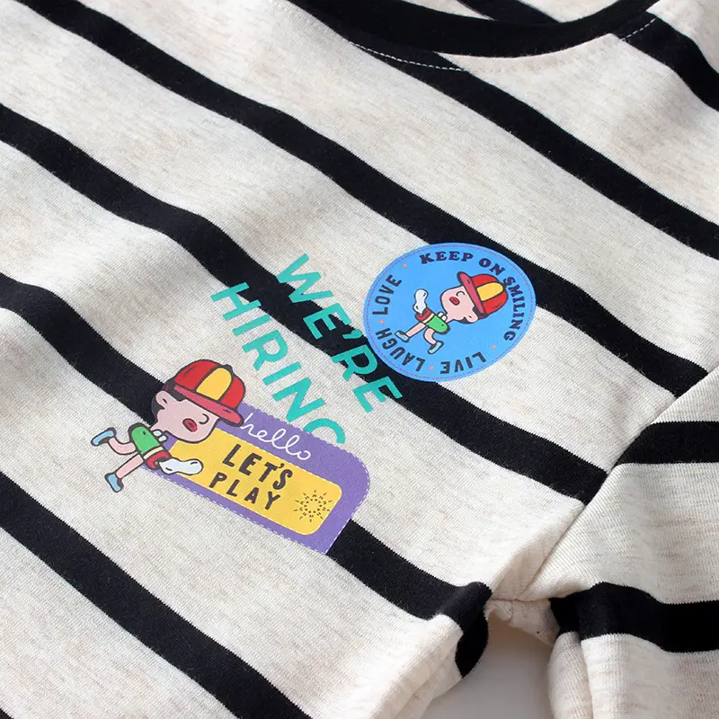 Children's Striped Long Sleeve T-Shirt Medium Large - Image 6