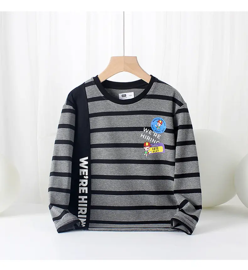 Children's Striped Long Sleeve T-Shirt Medium Large — feature 39