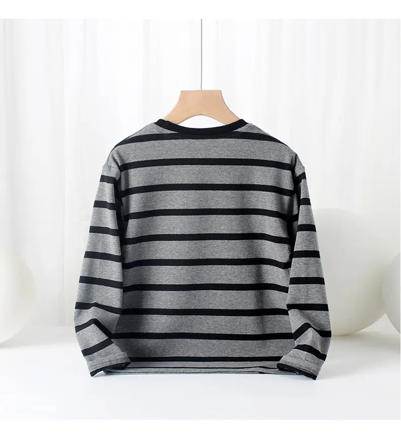 Children's Striped Long Sleeve T-Shirt Medium Large — feature 40