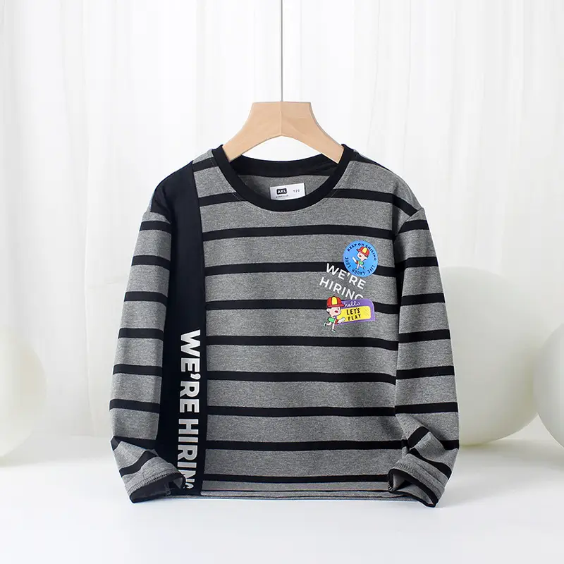 Children's Striped Long Sleeve T-Shirt Medium Large - Image 2