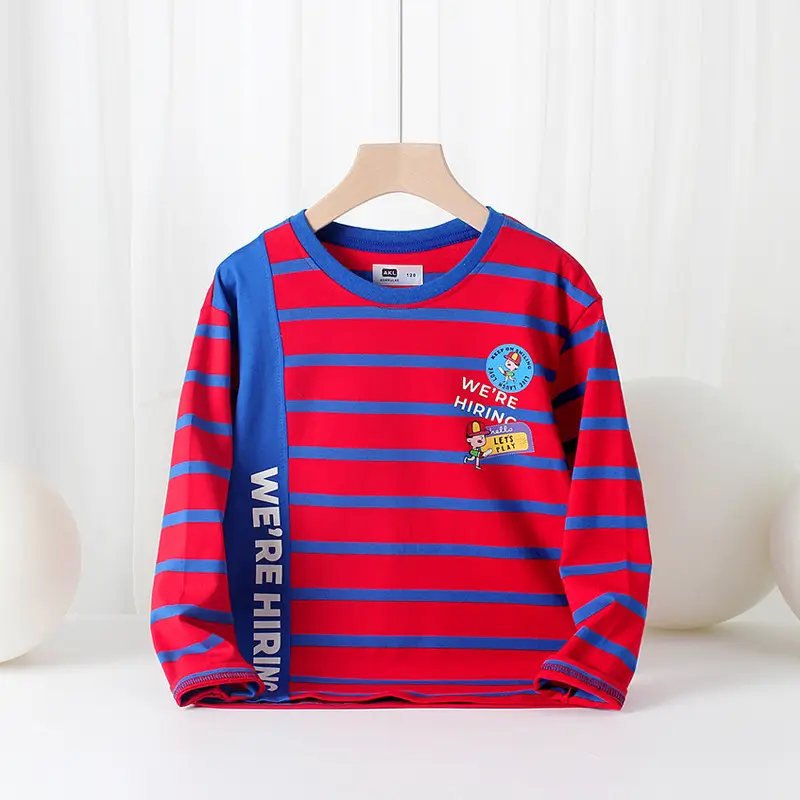 Children's Striped Long Sleeve T-Shirt Medium Large - Image 3