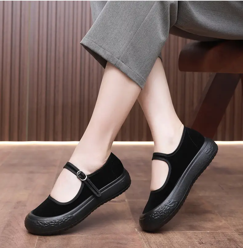 Old Beijing Cloth Shoes Women's Thick-Soled Work Shoes Lightweight Soft-Soled Work Black Cloth Shoes Hotel Etiquette Dance Shoes Mother's Shoes — feature 15