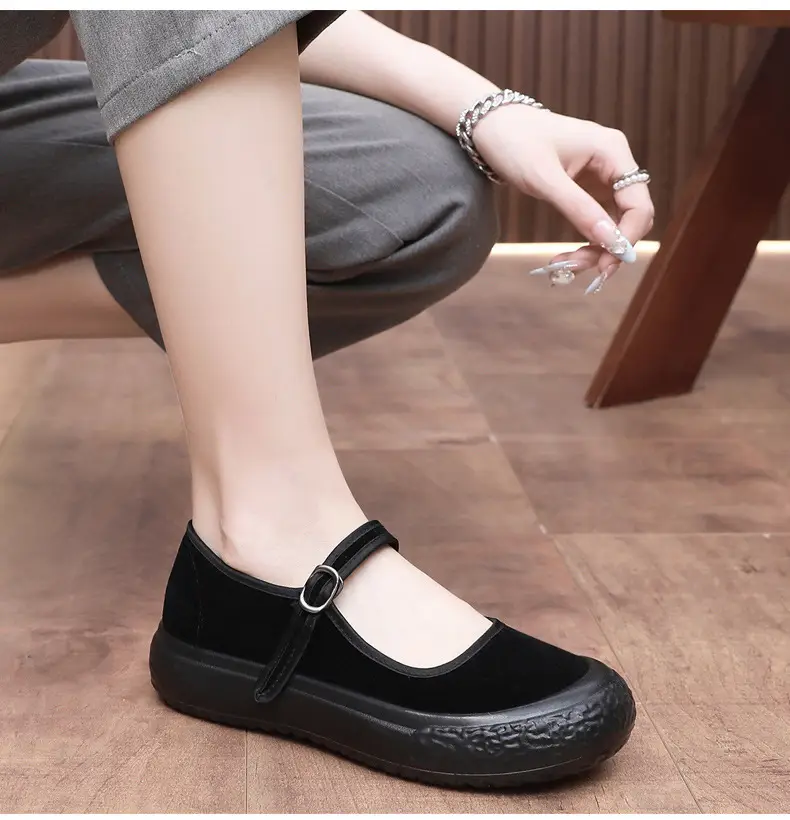 Old Beijing Cloth Shoes Women's Thick-Soled Work Shoes Lightweight Soft-Soled Work Black Cloth Shoes Hotel Etiquette Dance Shoes Mother's Shoes — feature 17
