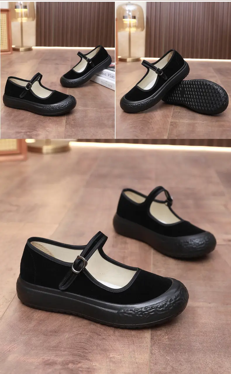 Old Beijing Cloth Shoes Women's Thick-Soled Work Shoes Lightweight Soft-Soled Work Black Cloth Shoes Hotel Etiquette Dance Shoes Mother's Shoes — feature 20