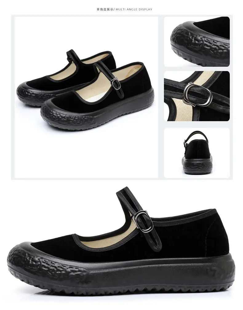 Old Beijing Cloth Shoes Women's Thick-Soled Work Shoes Lightweight Soft-Soled Work Black Cloth Shoes Hotel Etiquette Dance Shoes Mother's Shoes — feature 23