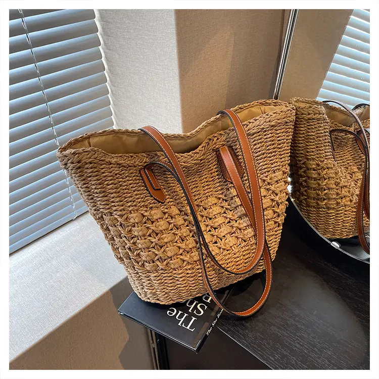 Women Woven Straw Bag Large Capacity Summer Beach Tote — feature 11