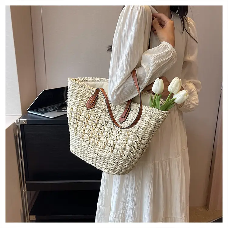 Women Woven Straw Bag Large Capacity Summer Beach Tote — feature 12