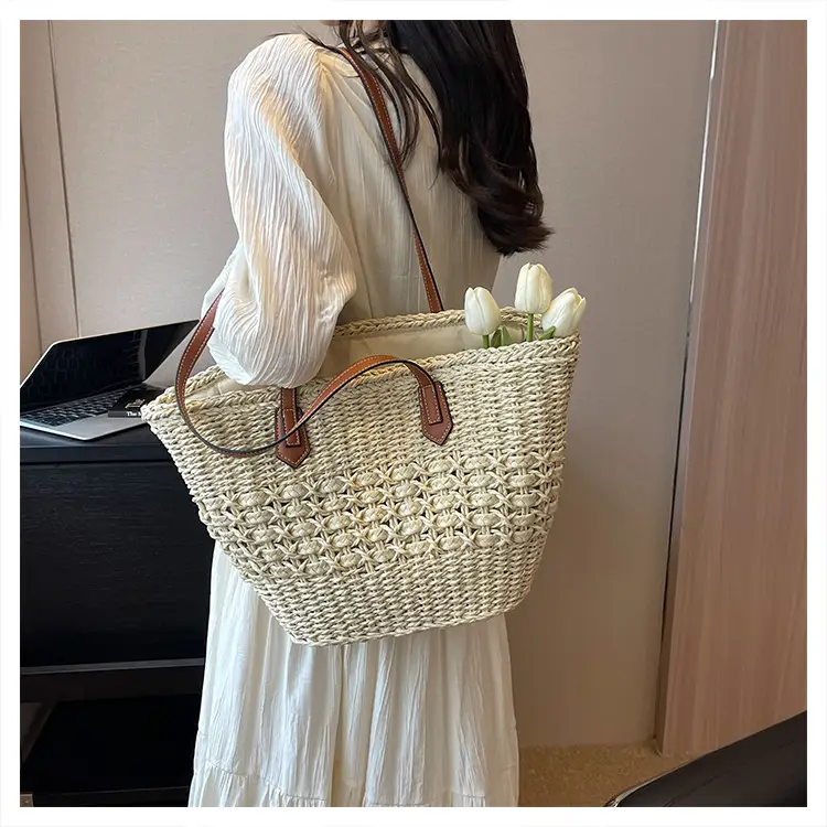 Women Woven Straw Bag Large Capacity Summer Beach Tote — feature 13