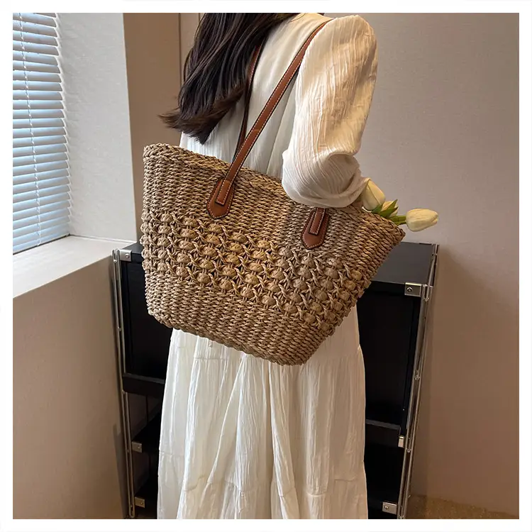 Women Woven Straw Bag Large Capacity Summer Beach Tote — feature 14