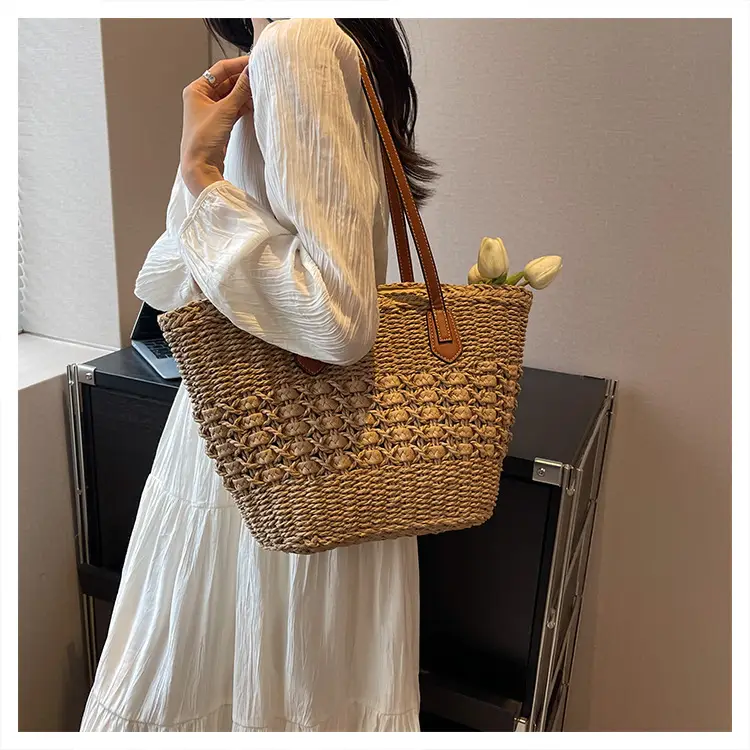 Women Woven Straw Bag Large Capacity Summer Beach Tote — feature 15