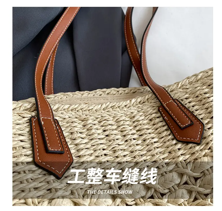 Women Woven Straw Bag Large Capacity Summer Beach Tote — feature 5