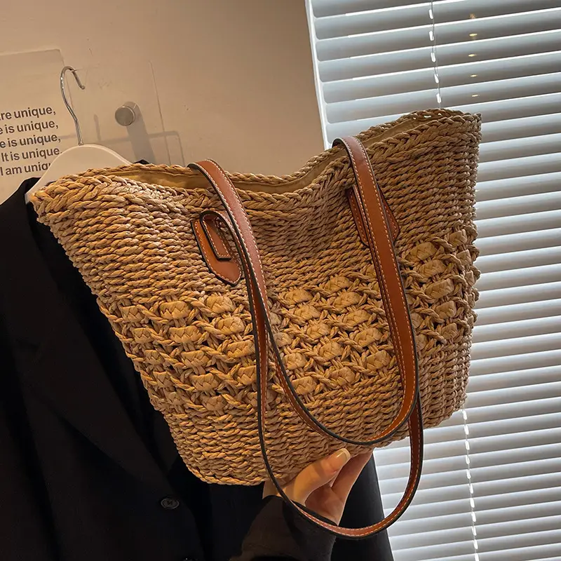Women Woven Straw Bag Large Capacity Summer Beach Tote