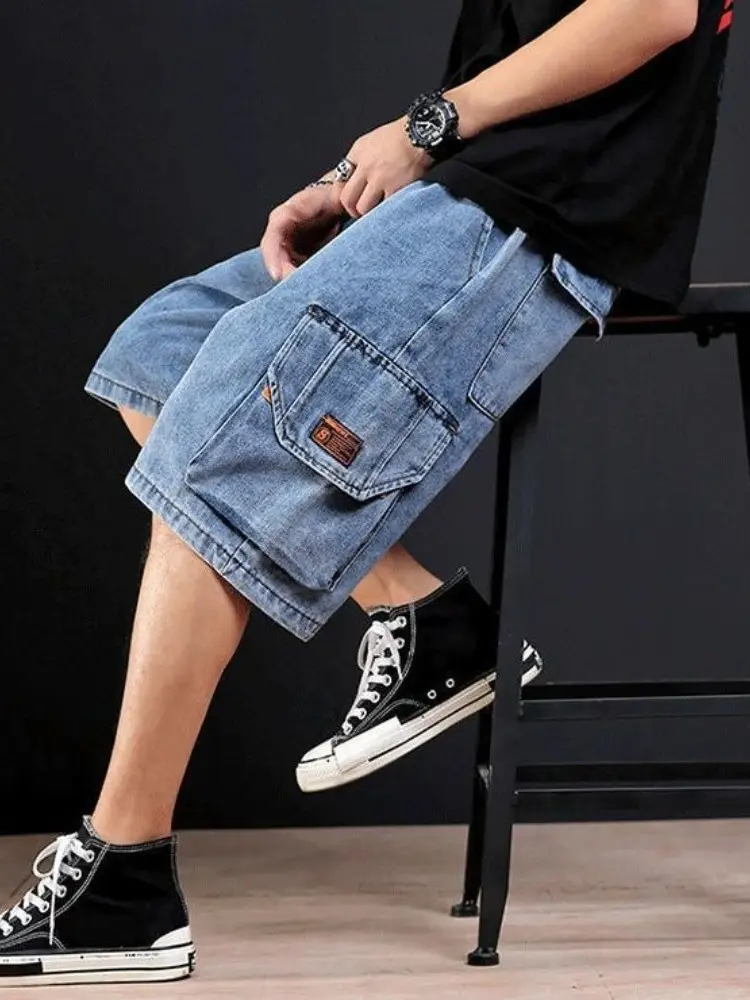 Japanese Style Denim Shorts for Men Casual 5-Piece - Image 4
