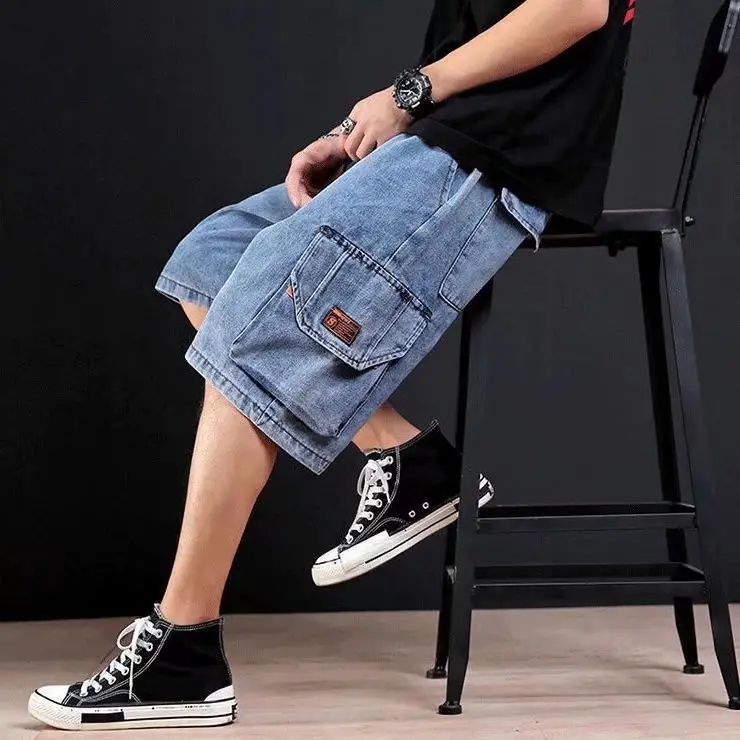 Japanese Style Denim Shorts for Men Casual 5-Piece - Image 2