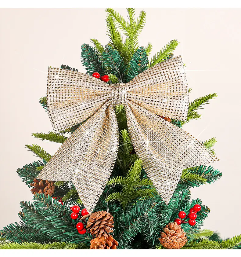 Silver Sparkly Bow Pendant for Christmas Tree Decoration — feature 10