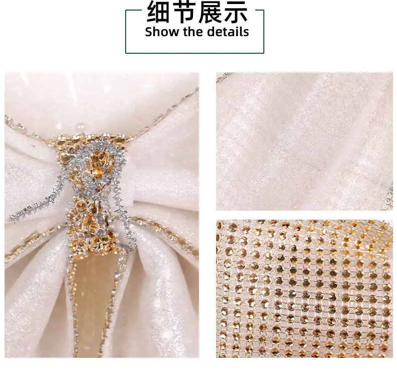 Silver Sparkly Bow Pendant for Christmas Tree Decoration — feature 14