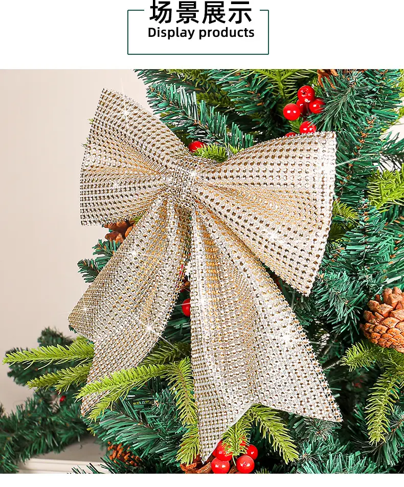 Silver Sparkly Bow Pendant for Christmas Tree Decoration — feature 7