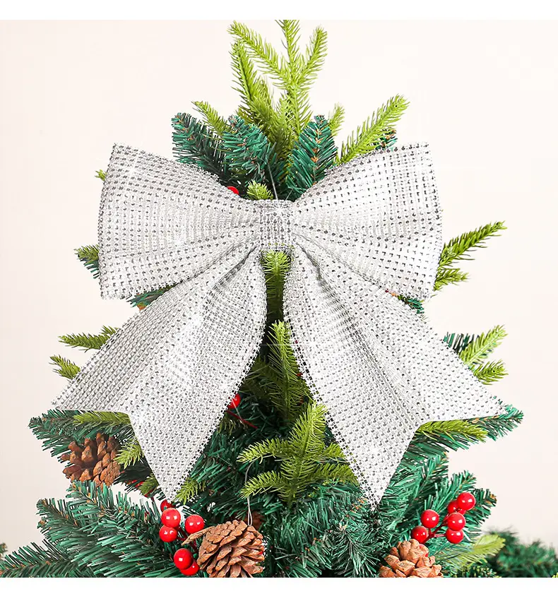 Silver Sparkly Bow Pendant for Christmas Tree Decoration — feature 9