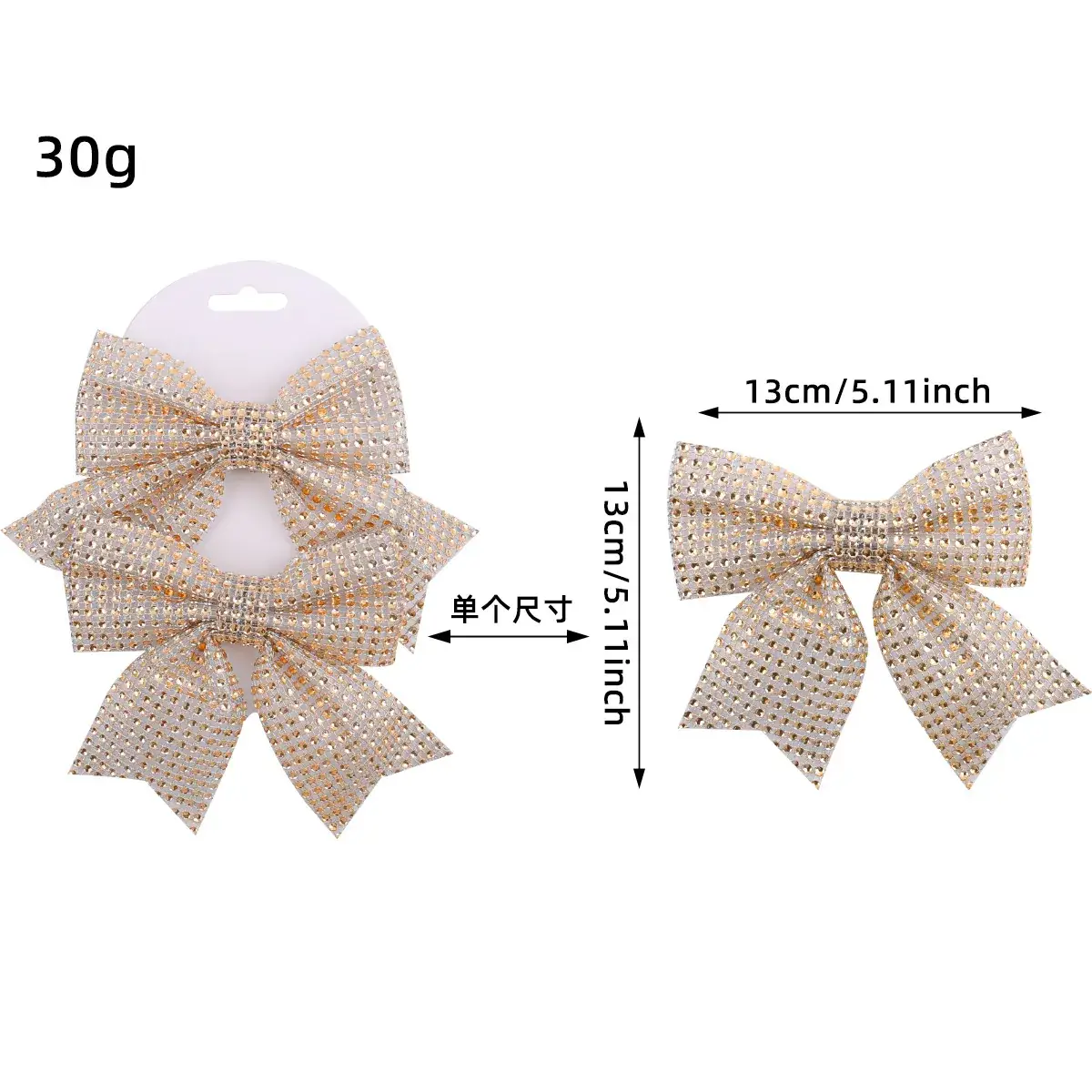 Silver Sparkly Bow Pendant for Christmas Tree Decoration - Image 3
