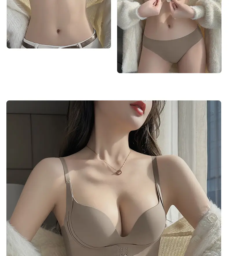 Women's Red Push Up Bra No Steel Ring Summer Thin — feature 28