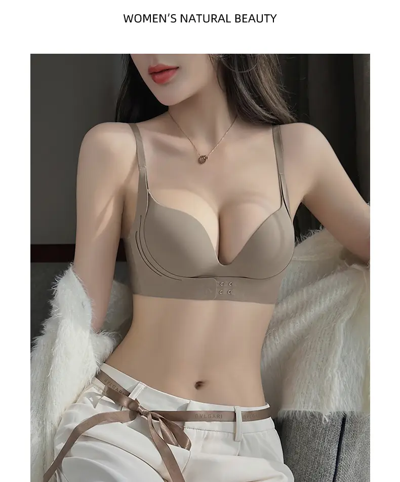 Women's Red Push Up Bra No Steel Ring Summer Thin — feature 35