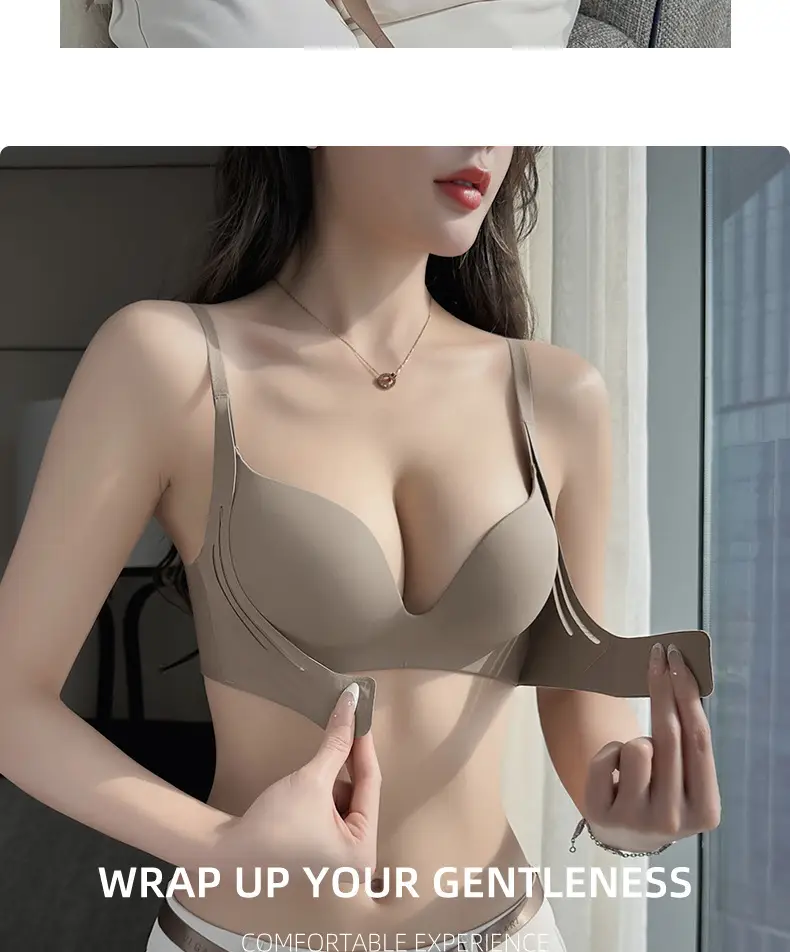 Women's Red Push Up Bra No Steel Ring Summer Thin — feature 36