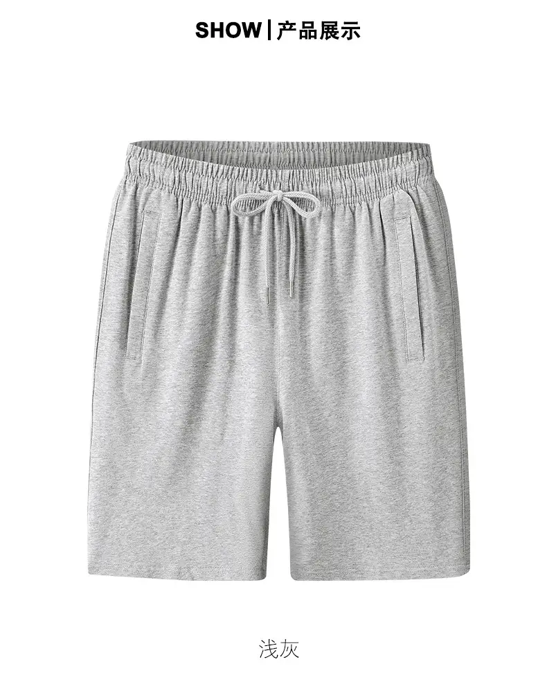 Men's Grey Cotton Shorts Summer Loose Sports Pants — feature 7