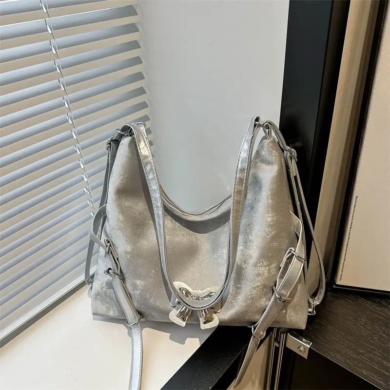 Silver Butterfly Tote Bag Women's 2024 Commuter Cross Border - Image 5
