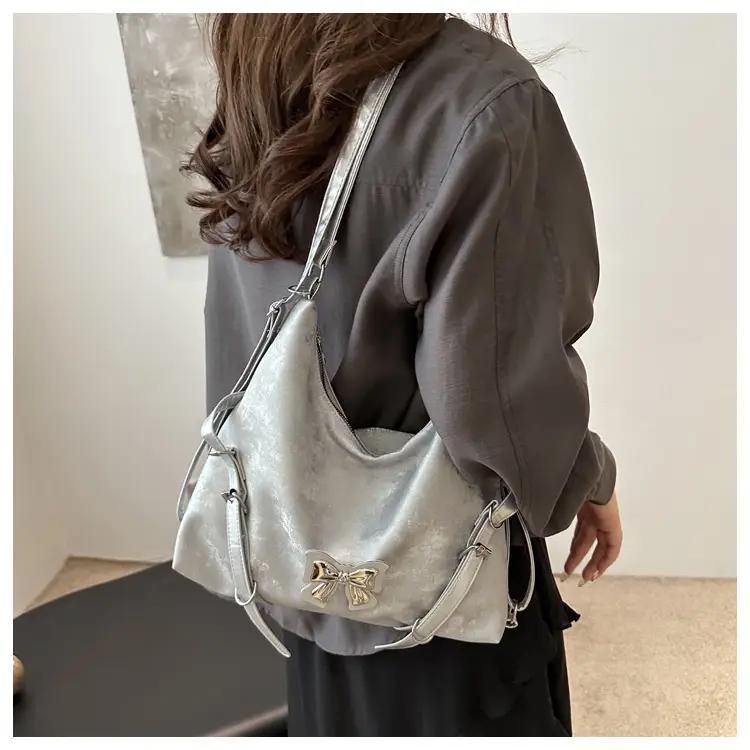 Silver Butterfly Tote Bag Women's 2024 Commuter Cross Border — feature 17