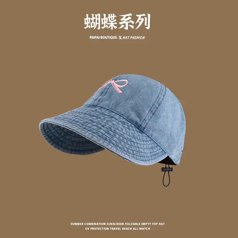 Japanese Style Anti-UV Sun Hat for Women Blue - Image 26