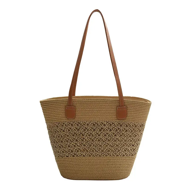 Women Straw Woven Shoulder Bag Summer Travel Beach - Image 2