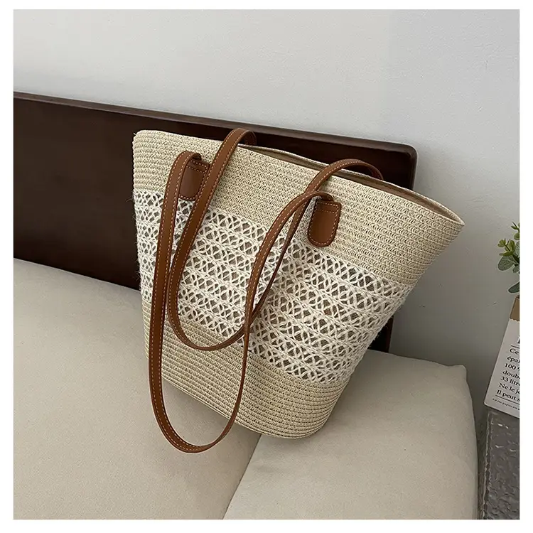 Women Straw Woven Shoulder Bag Summer Travel Beach — feature 20