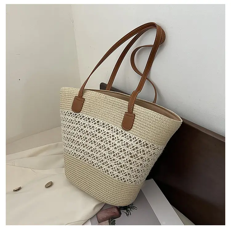 Women Straw Woven Shoulder Bag Summer Travel Beach — feature 21