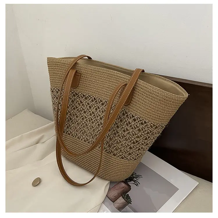 Women Straw Woven Shoulder Bag Summer Travel Beach — feature 22
