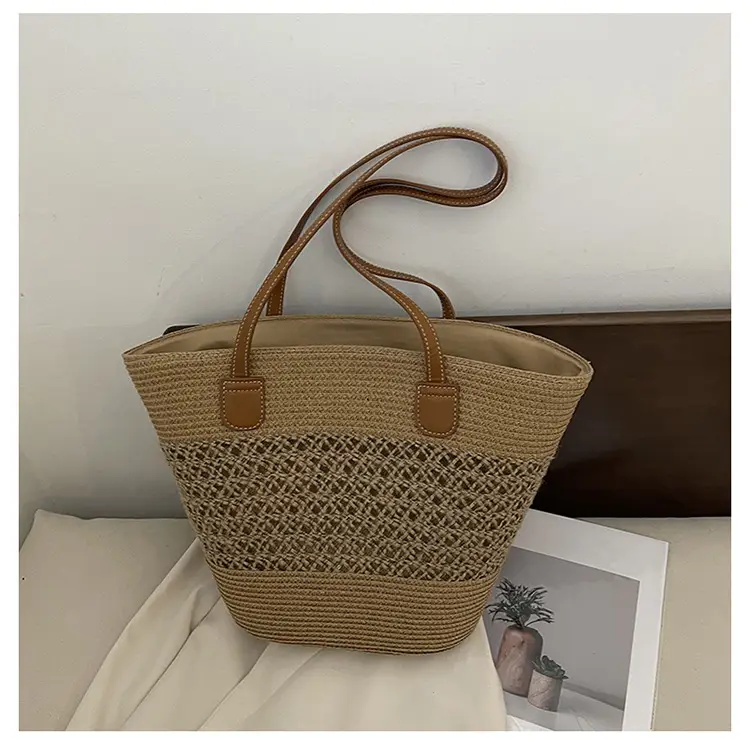 Women Straw Woven Shoulder Bag Summer Travel Beach — feature 23