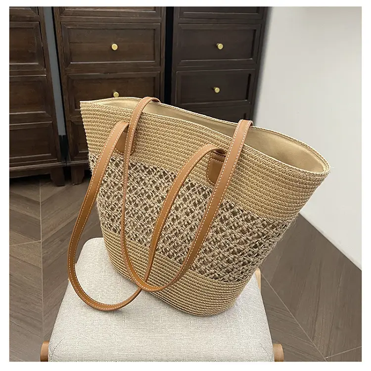 Women Straw Woven Shoulder Bag Summer Travel Beach — feature 24