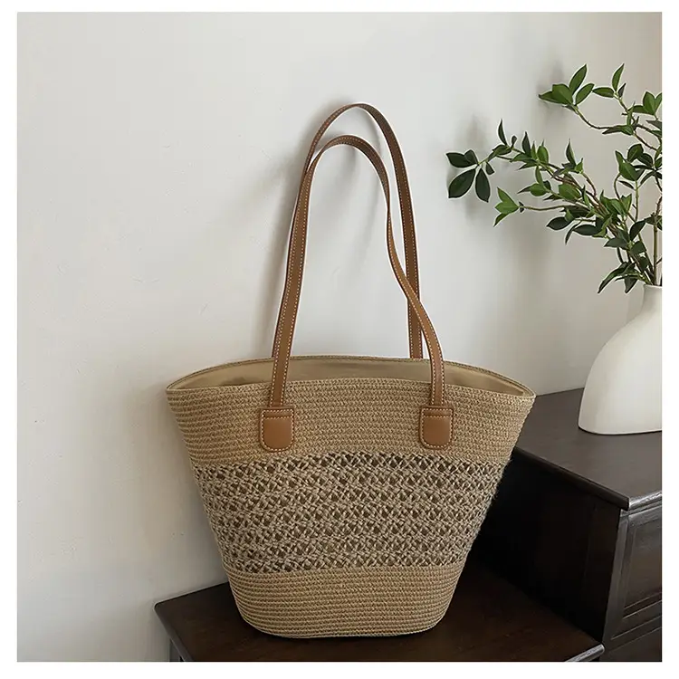 Women Straw Woven Shoulder Bag Summer Travel Beach — feature 25