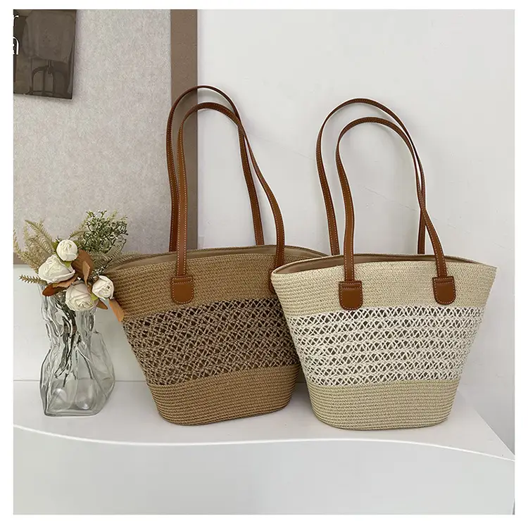 Women Straw Woven Shoulder Bag Summer Travel Beach — feature 31