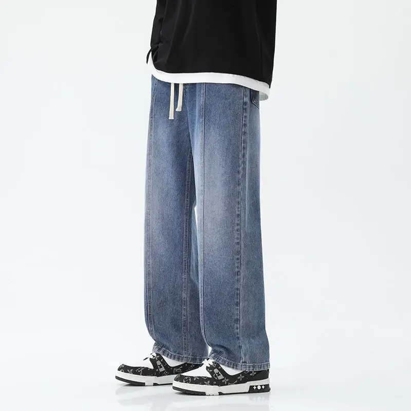 Men's Wide Leg Straight Cut Jeans 2024 Spring Summer - Image 3