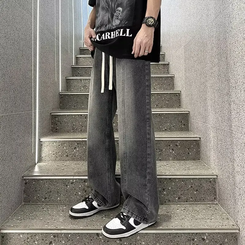 Men's Wide Leg Straight Cut Jeans 2024 Spring Summer - Image 4