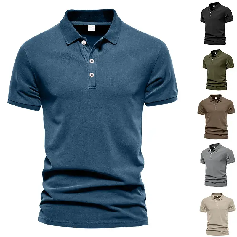 Men's Summer Polo Shirt Beige Short Sleeve T — feature 15