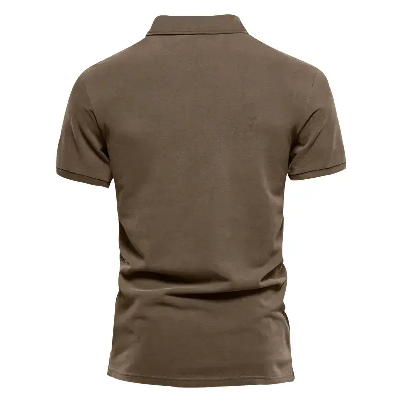 Men's Summer Polo Shirt Beige Short Sleeve T — feature 42
